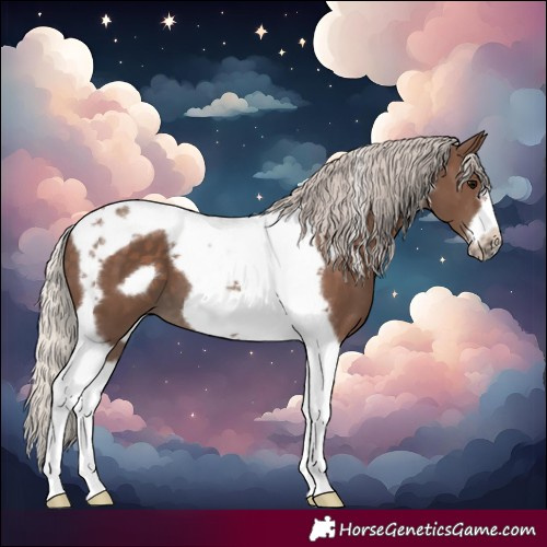 Horse Color:Silver Black Tobiano Frame 