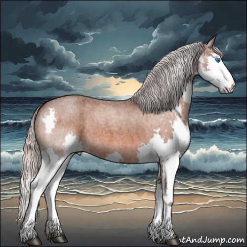 Horse Color:Silver Brown Roan Splash Rabicano 
