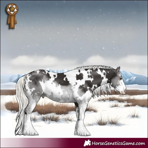 Horse Color:White Spotted Liver Chestnut Mushroom Sabino 