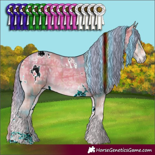 Horse Color:Watercolor Plaid  White Spotted Chocolate Bay Ice Onyx 