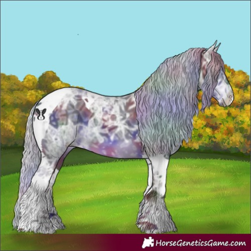 Horse Color:Nacre Silver Smoky Black Chinchilla Ice Tobiano 
