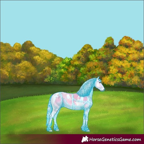 Horse Color:Thunderstruck Watercolor Palomino Onyx Tobiano 