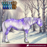 Horse Color:Watercolor White Spotted Silver Blue Onyx Chinchilla