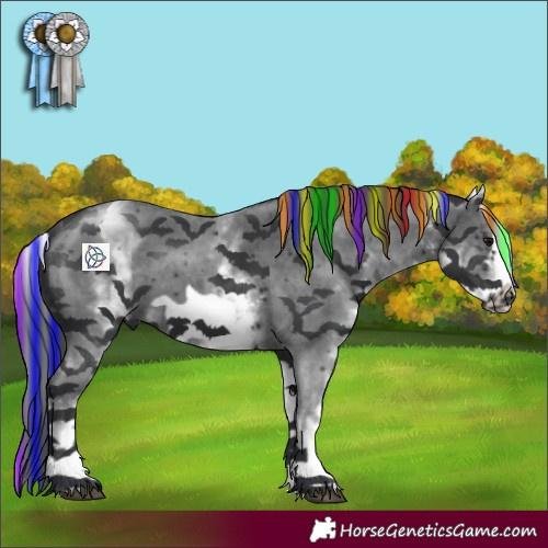 Horse Color:Painted White Spotted Black Sabino Frame 