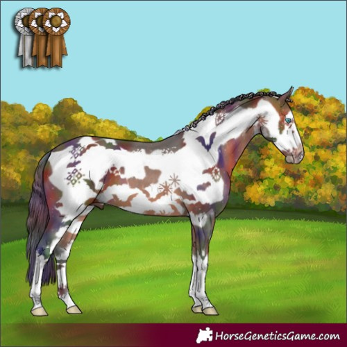 Horse Color:Nacre White Spotted Bay Frame 