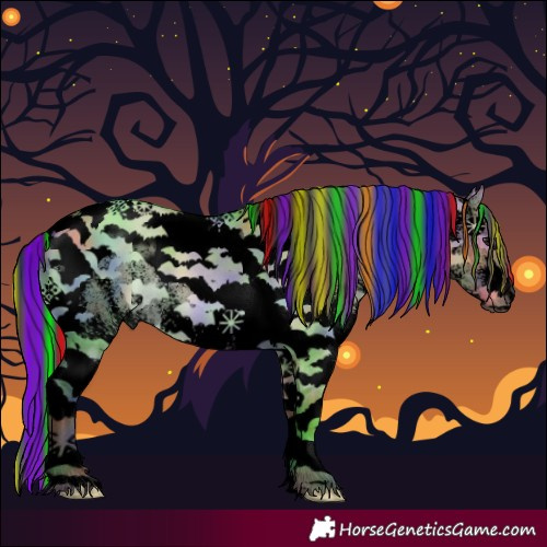 Horse Color:Void Painted Nacre White Spotted Brown Dun Tobiano 