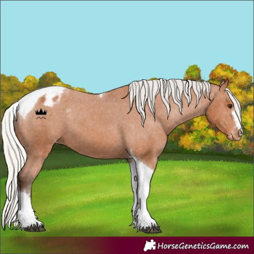 Horse Color:Silver Bay Tobiano Varnish 