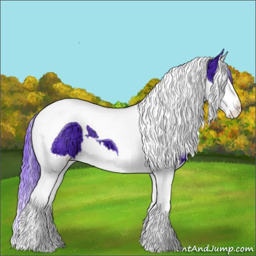 Horse Color:Watercolor Smoky Black Ice Splash Tobiano 