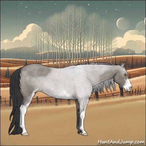 Horse Color:Grullo Roan Sabino 