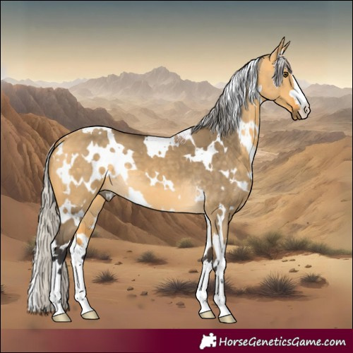 Horse Color:White Spotted Silver Buckskin Dun 