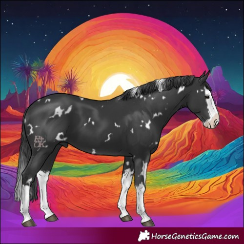 Horse Color:White Spotted Black Splash 