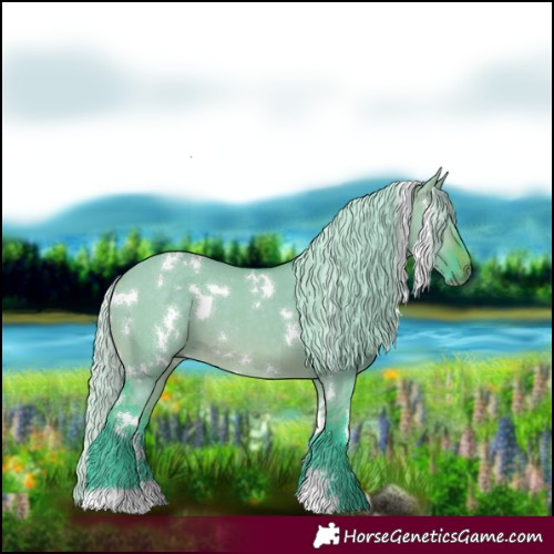 Horse Color:Watercolor White Spotted Silver Brown Dun 
