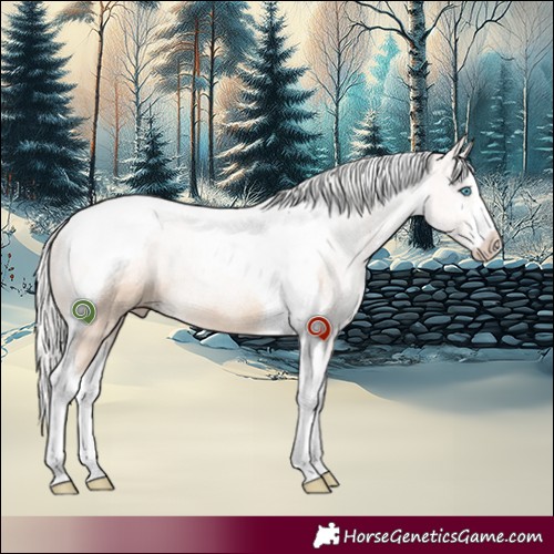 Horse Color:White Spotted Silver Smoky Creme Tobiano 