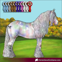 Horse Color:Nacre White Spotted Silver Bay Chinchilla Onyx 