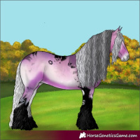Horse Color:Void Watercolor Silver Bay Onyx Tobiano 