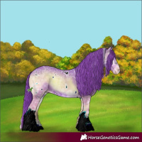 Horse Color:Watercolor White Spotted Chocolate Blue Onyx Ice Sabino
