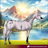 Horse Color:Watercolor White Spotted Silver Bay Dun Appaloosa 
