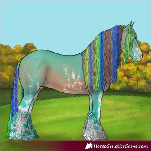 Horse Color:Painted Watercolor White Spotted Brown Appaloosa 