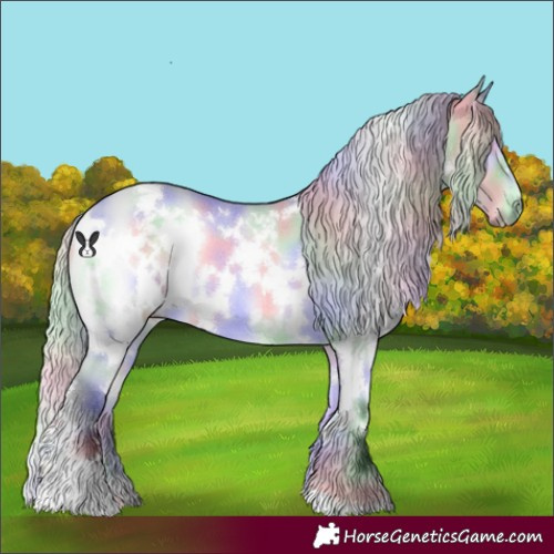 Horse Color:Nacre White Spotted Silver Bay Chinchilla Onyx