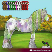 Horse Color:Nacre Watercolor White Spotted Liver Red Onyx