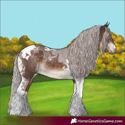 Horse Color:Chocolate Silver Brown Tobiano Rabicano 