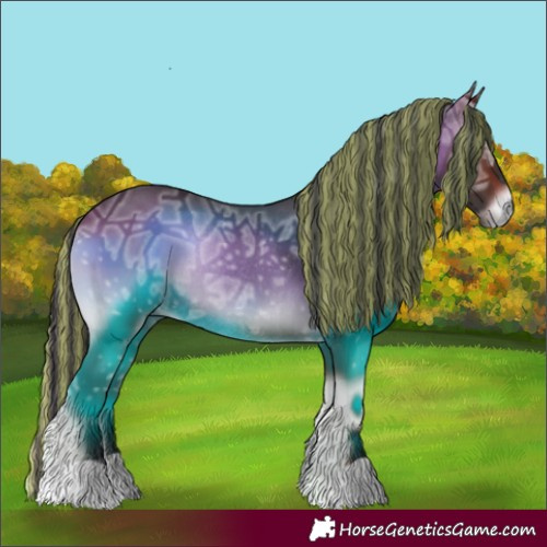 Horse Color:Painted Bay Ice Onyx Rabicano 