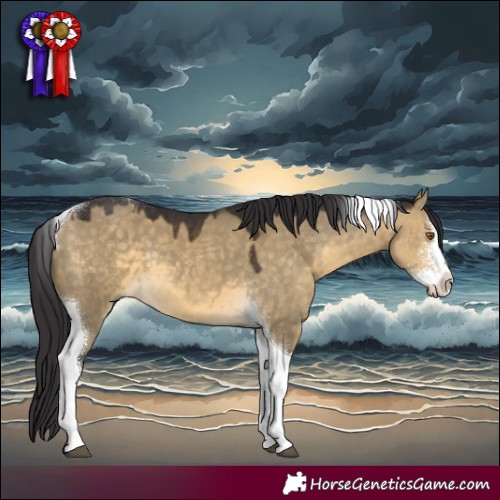 Horse Color:Buckskin Dun Sabino Tobiano 