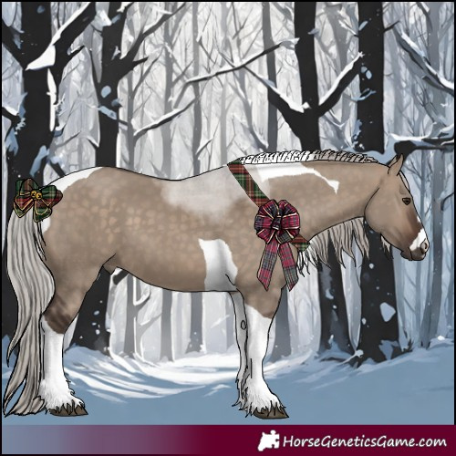 Horse Color:Silver Brown Dun Tobiano 