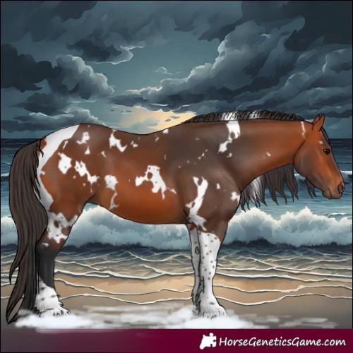 Horse Color:White Spotted Bay Tobiano 