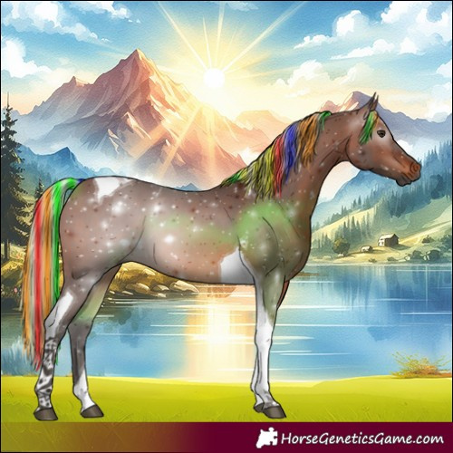 Horse Color:Gray Painted Silver Bay Tobiano