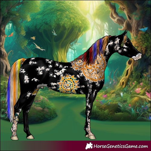 Horse Color:Painted White Spotted Chestnut Sabino 