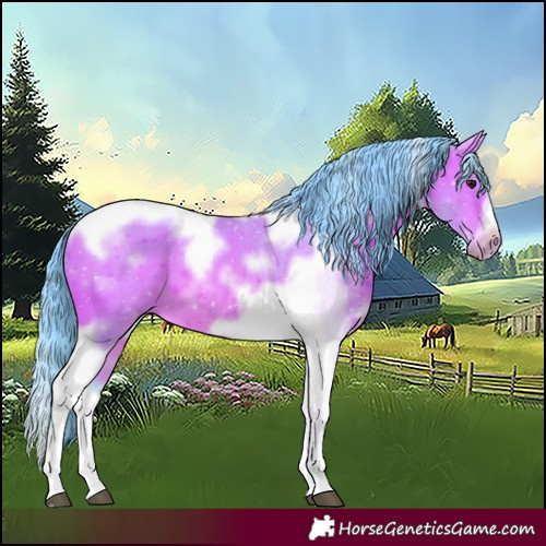Horse Color:Watercolor Bay Splash Tobiano Frame 