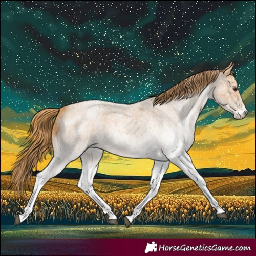 Horse Color:White Spotted Red Roan 