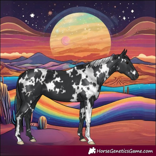 Horse Color:White Spotted Black 