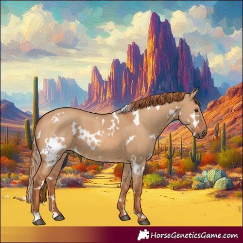 Horse Color:White Spotted Red Dun 