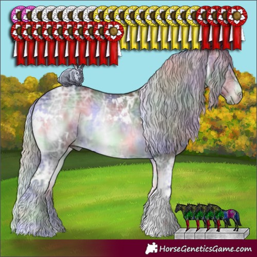 Horse Color:Nacre White Spotted Silver Blue Onyx Chinchilla Ice 