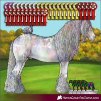 Horse Color:Nacre White Spotted Silver Blue Onyx Chinchilla Ice 