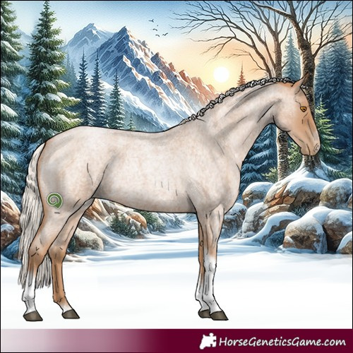 Horse Color:Silver Blue Roan Pearl Tobiano Frame 