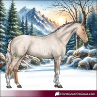 Horse Color:Silver Blue Roan Pearl Tobiano Frame 