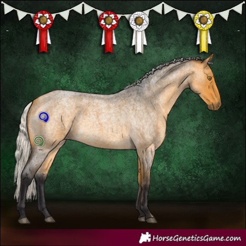 Horse Color:Silver Buckskin Roan 