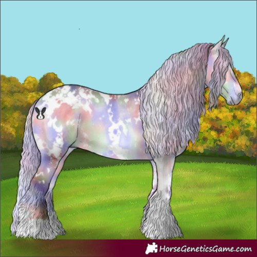 Horse Color:Nacre White Spotted Chocolate Silver Bay Chinchilla Onyx