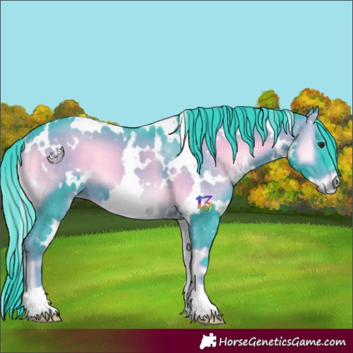 Horse Color:Watercolor White Spotted Liver Red Onyx