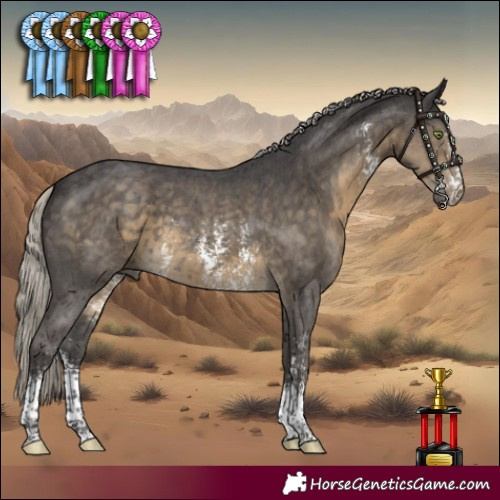Horse Color:Silver Smoky Black Sabino 