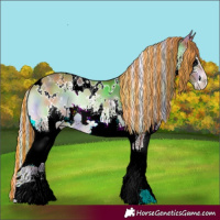 Horse Color:Painted Nacre White Spotted Silver Bay Onyx Splash 