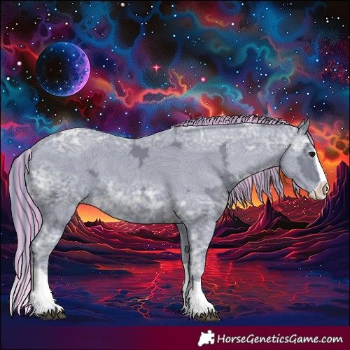 Horse Color:Painted Watercolor Black Ice Splash
