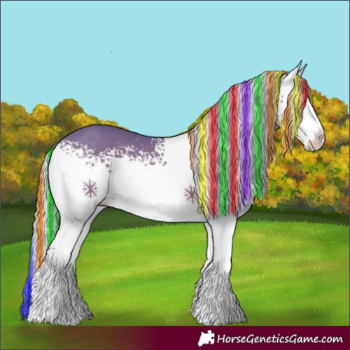 Horse Color:Painted Watercolor White Spotted Silver Bay 