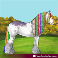 Horse Color:Painted Watercolor White Spotted Silver Bay