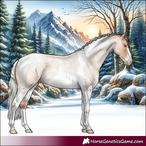 Horse Color:Silver Blue Roan Pearl Tobiano Frame 