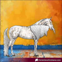 Horse Color:Powder White Silver Bay Pearl Dun Tobiano Near Leopard Rabicano  and Powder White Silver Amber Champagne Pearl Dun Splash Tobiano Near Leopard Rabicano 