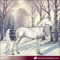 Horse Color:Silver Bay Pearl Dun Tobiano Near Leopard Rabicano  and Silver Amber Champagne Pearl Dun Tobiano Near Leopard Rabicano 